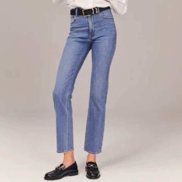 Abercrombie The Ankle Straight Ultra High Rise Curve Love Jeans Size 32-14 R NWT - Picture 6 of 6